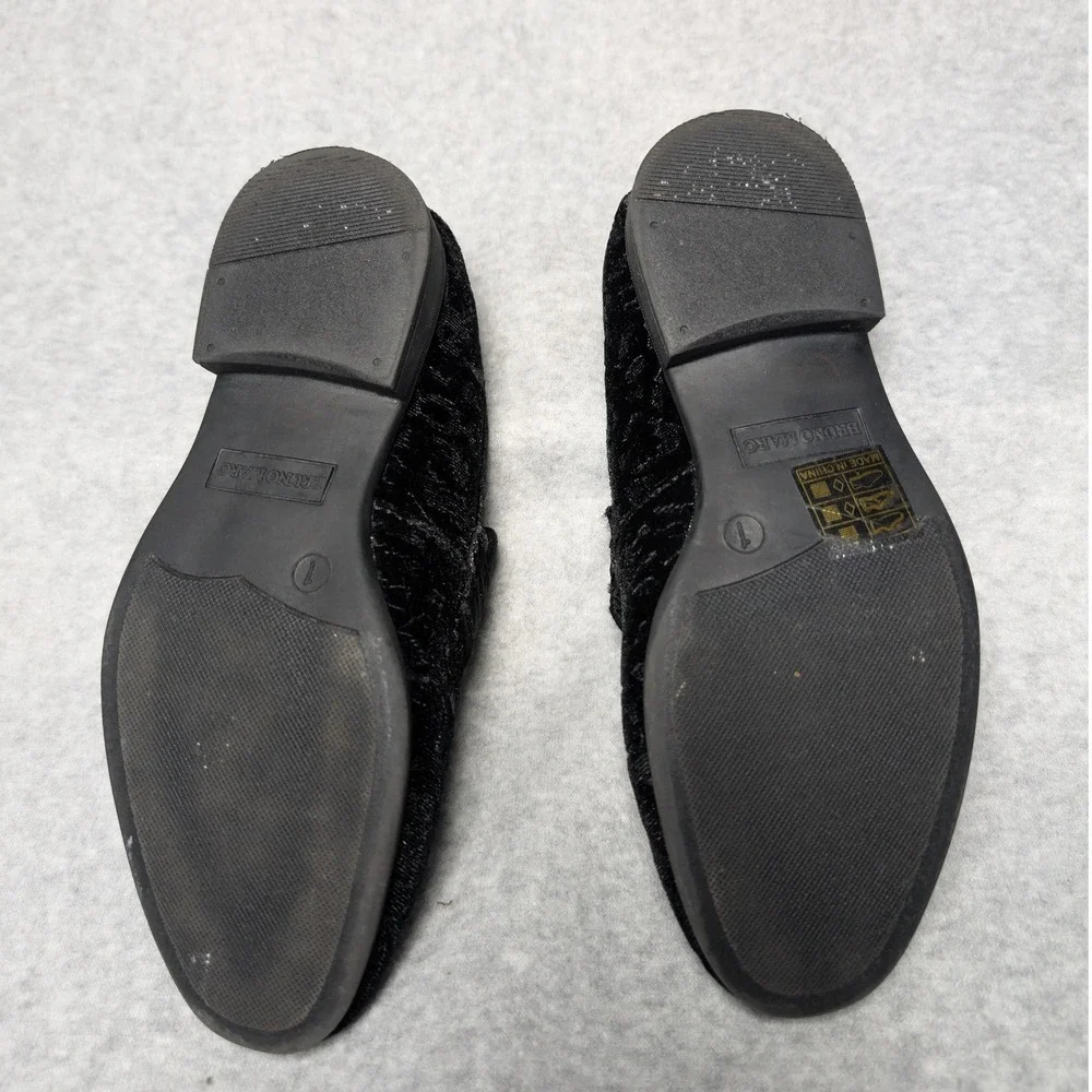 Bruno Marc Boys Black Velvet Damask Loafers Formal Dress Shoes Size 1 Slip On